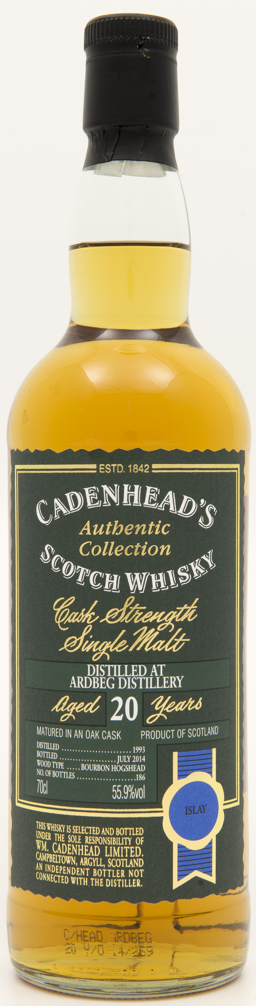 Billede: DSC_4831 - Cadenheads Authentic Collection - Ardbeg 20 years - bottle front.jpg