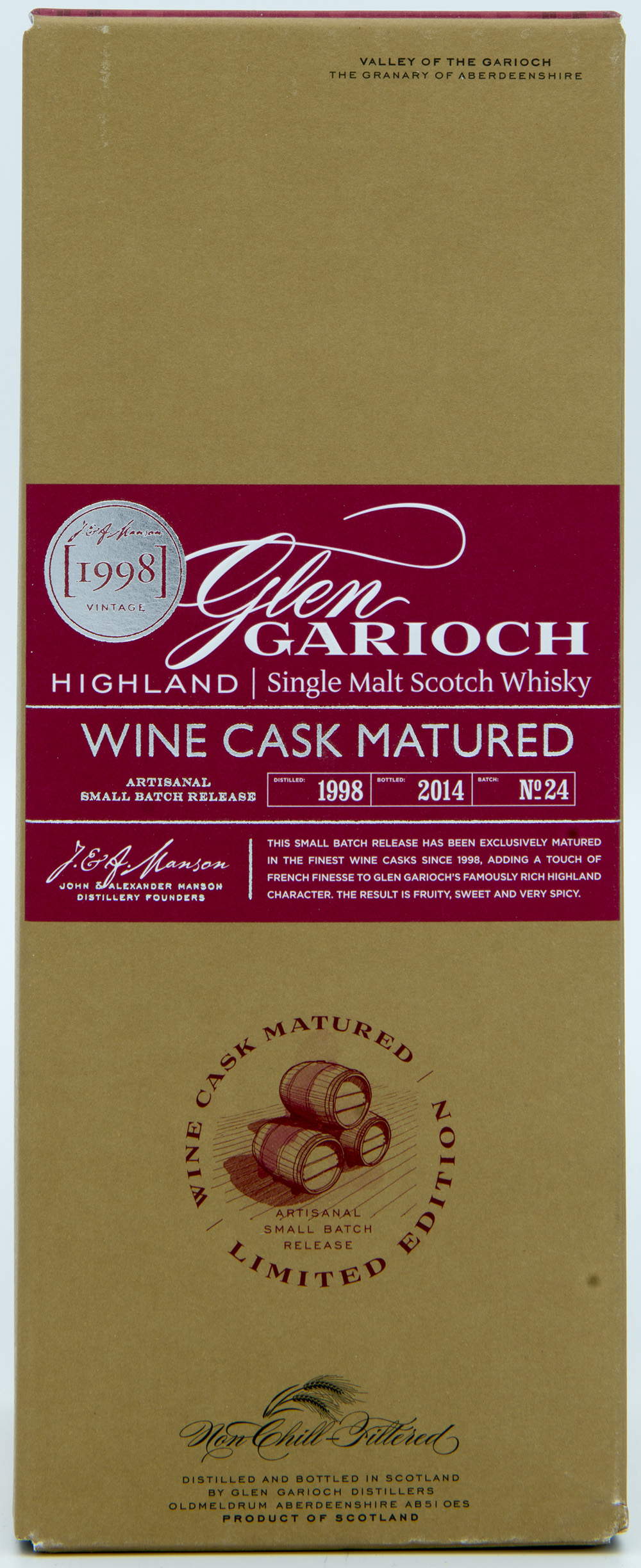 Billede: DSC_6563 Glen Garioch Batch 24 - Wine cask Matured 1998 - 2014 - box front.jpg