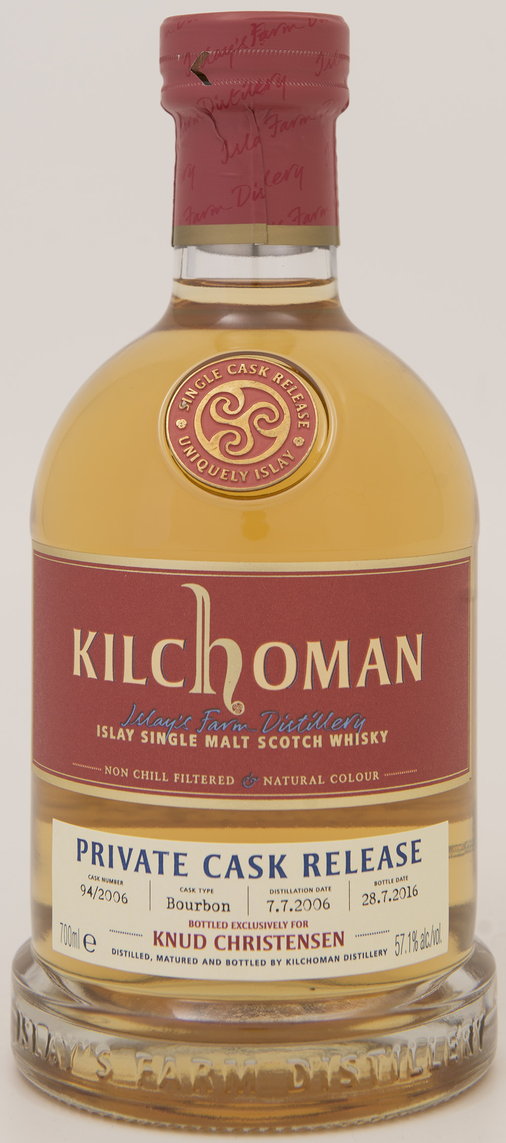 Billede: DSC_1419 - Kilchoman Private Cask Release 94 2006 - bottle front.jpg