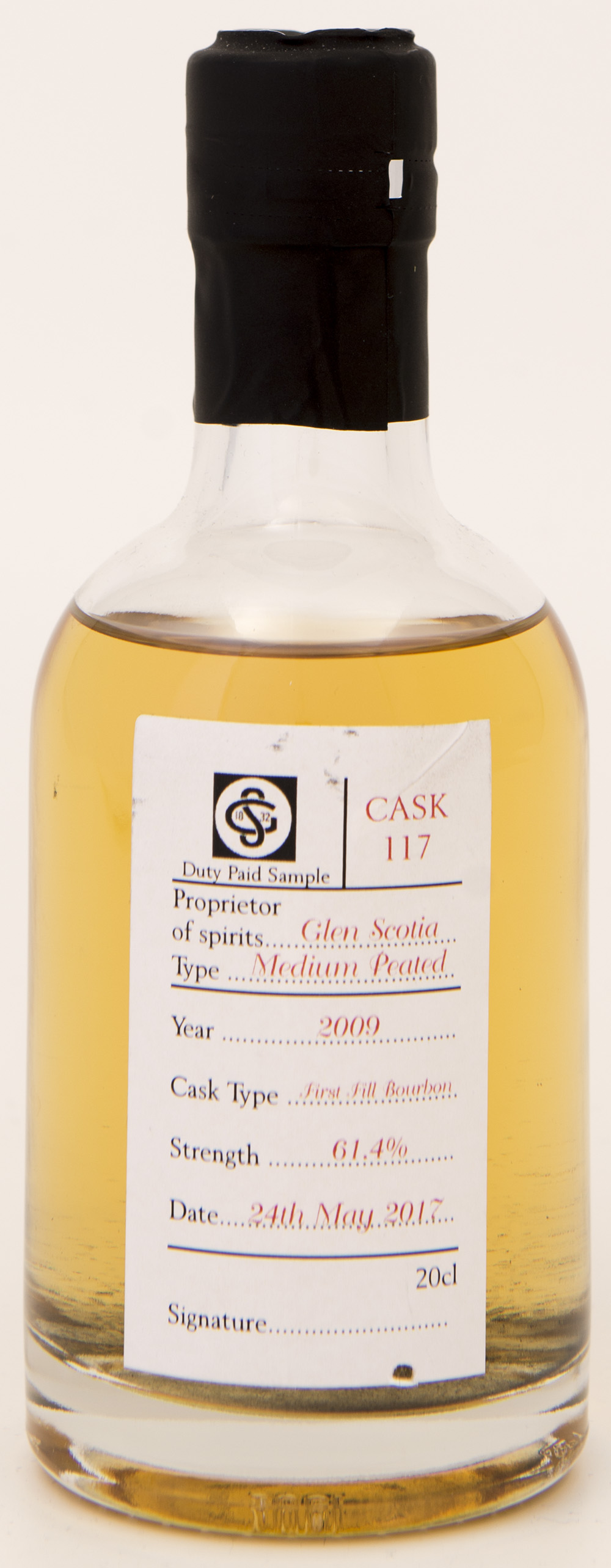 Billede: DSC_3251 - Glen Scotia cask 117 2009 - sample bottle from Open Day 2017 - bottle front.jpg
