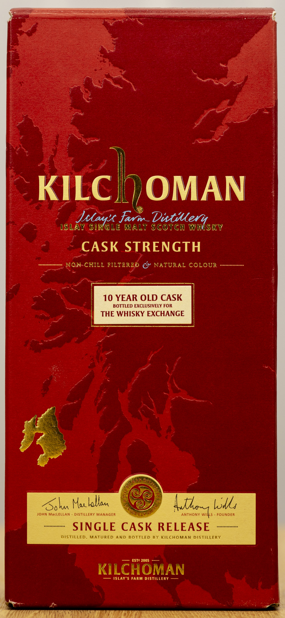 Billede: PHC_1544 - Kilchoman 10 year Whisky Exchange - box front.jpg