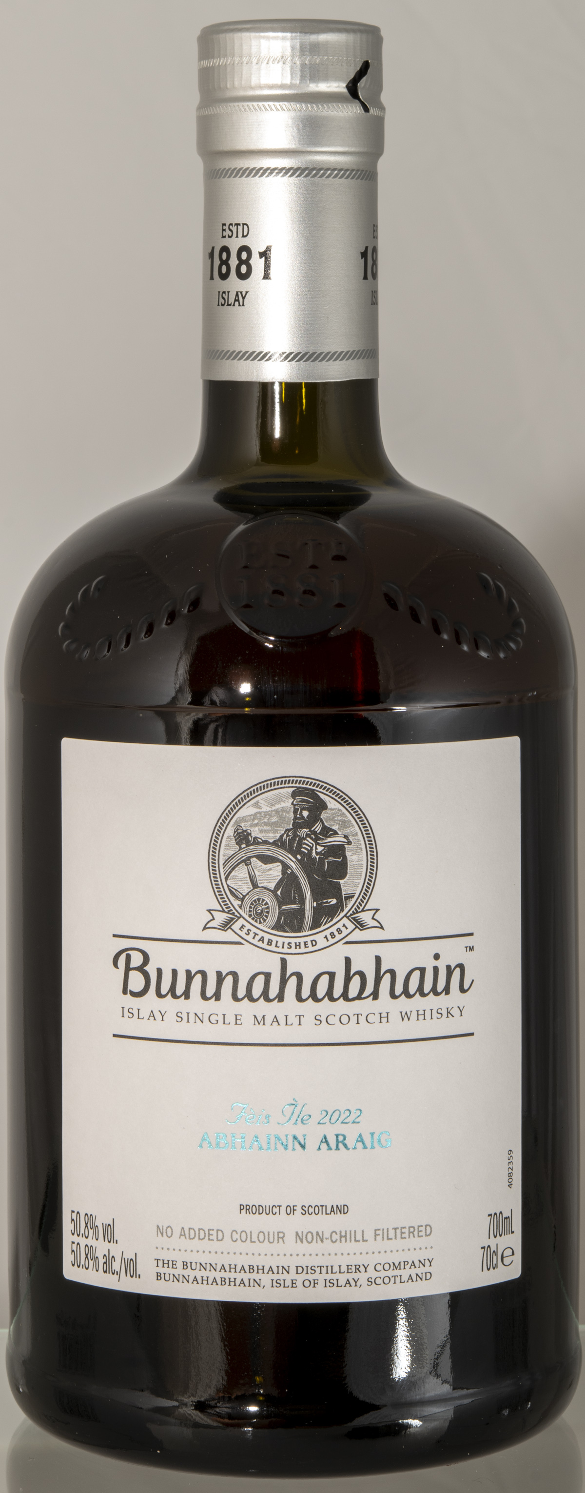 Billede: D85_8343 - Bunnahabhain Feis Isle 2022 Abhainn Araig - bottle front.jpg