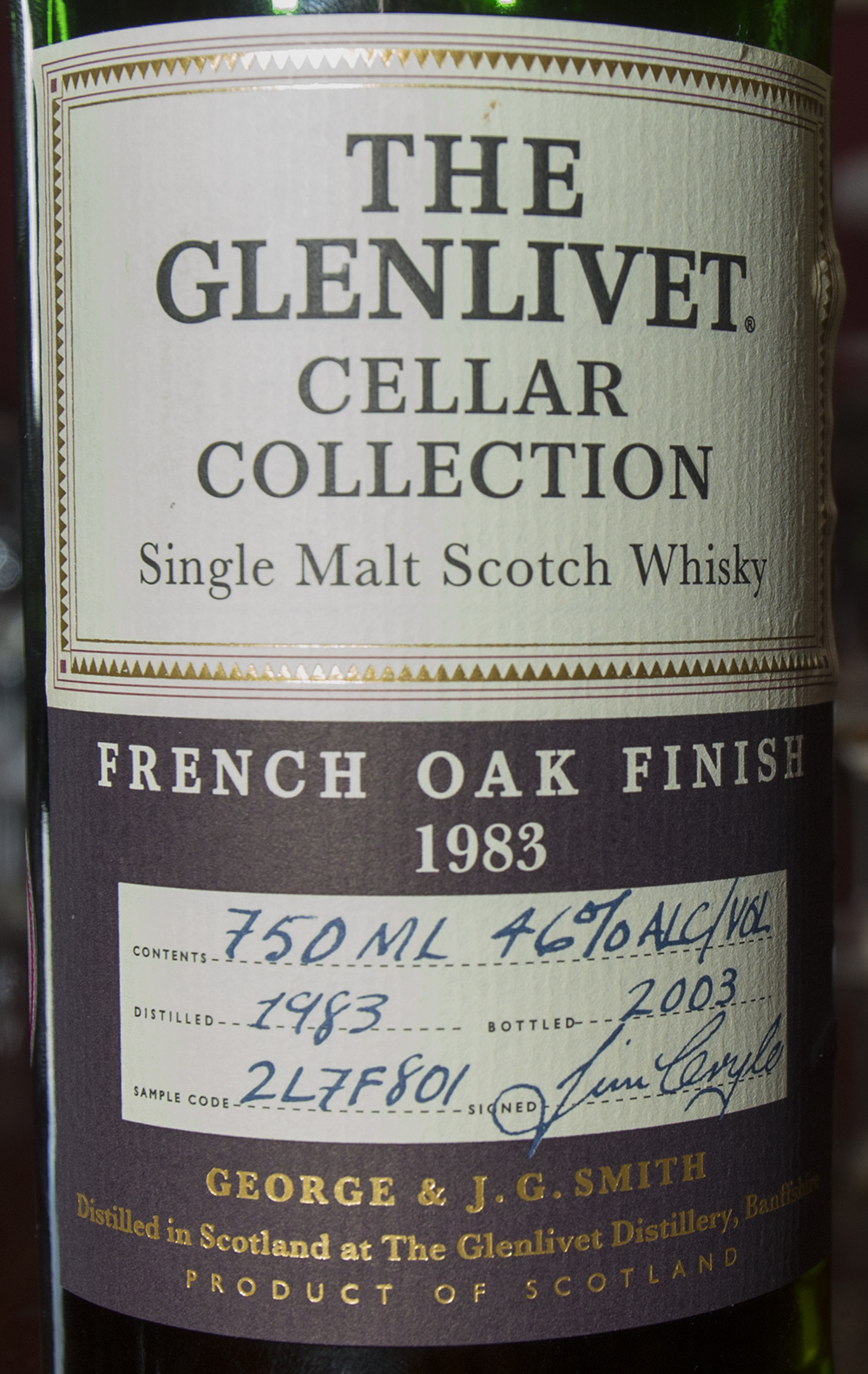 Billede: DSC_1025 The Glenlivet Cellar Collection French Oak Finish 1983-2003.jpg