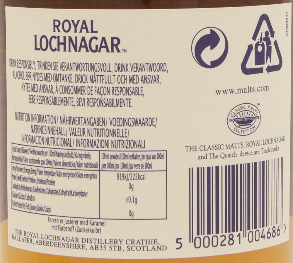 Billede: DSC_3742 Royal Lochnagar 12 - bottle back label.jpg