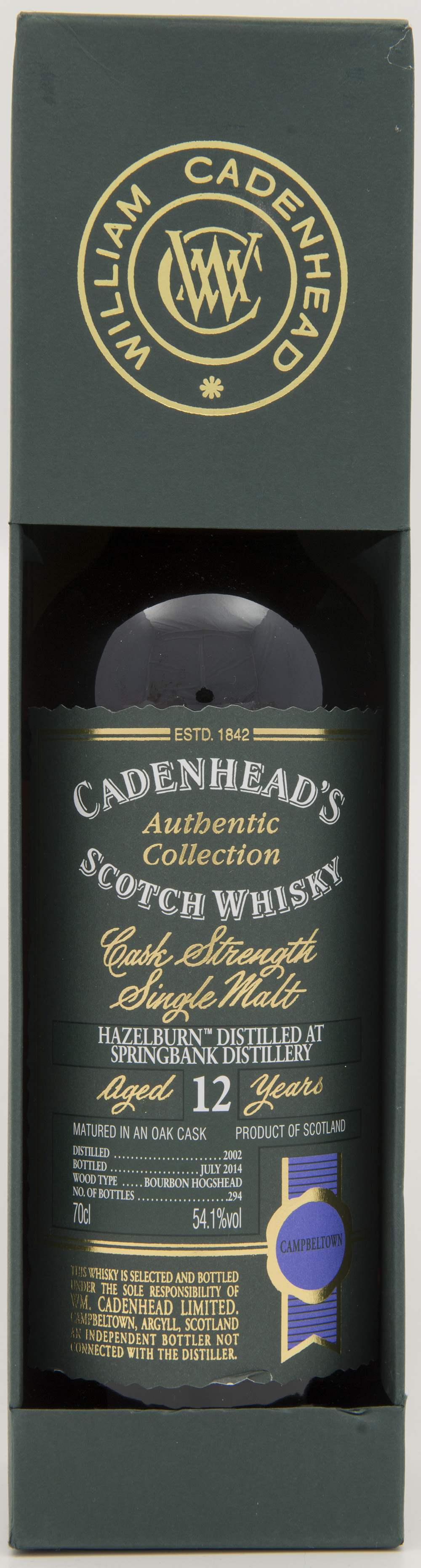 Billede: DSC_4824 Cadenheads Authentic Collection - Hazelburn 12 yers - 2002 - 2014 - bottle in box.jpg