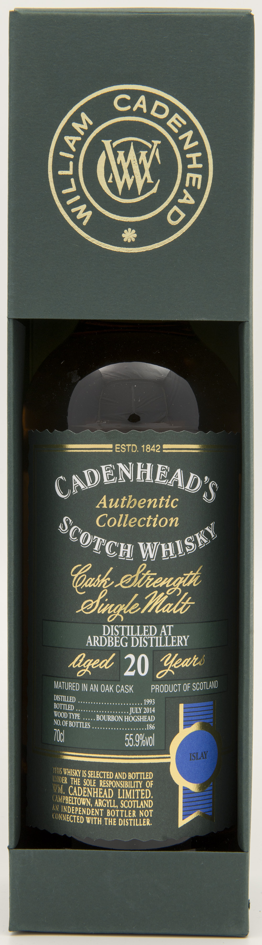 Billede: DSC_4830 - Cadenheads Authentic Collection - Ardbeg 20 years - bottle in box.jpg