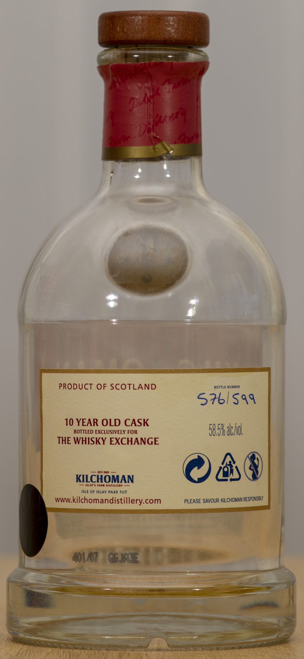 Billede: PHC_1547 Kilchoman 10 year Whisky Exchange - bottle back.jpg