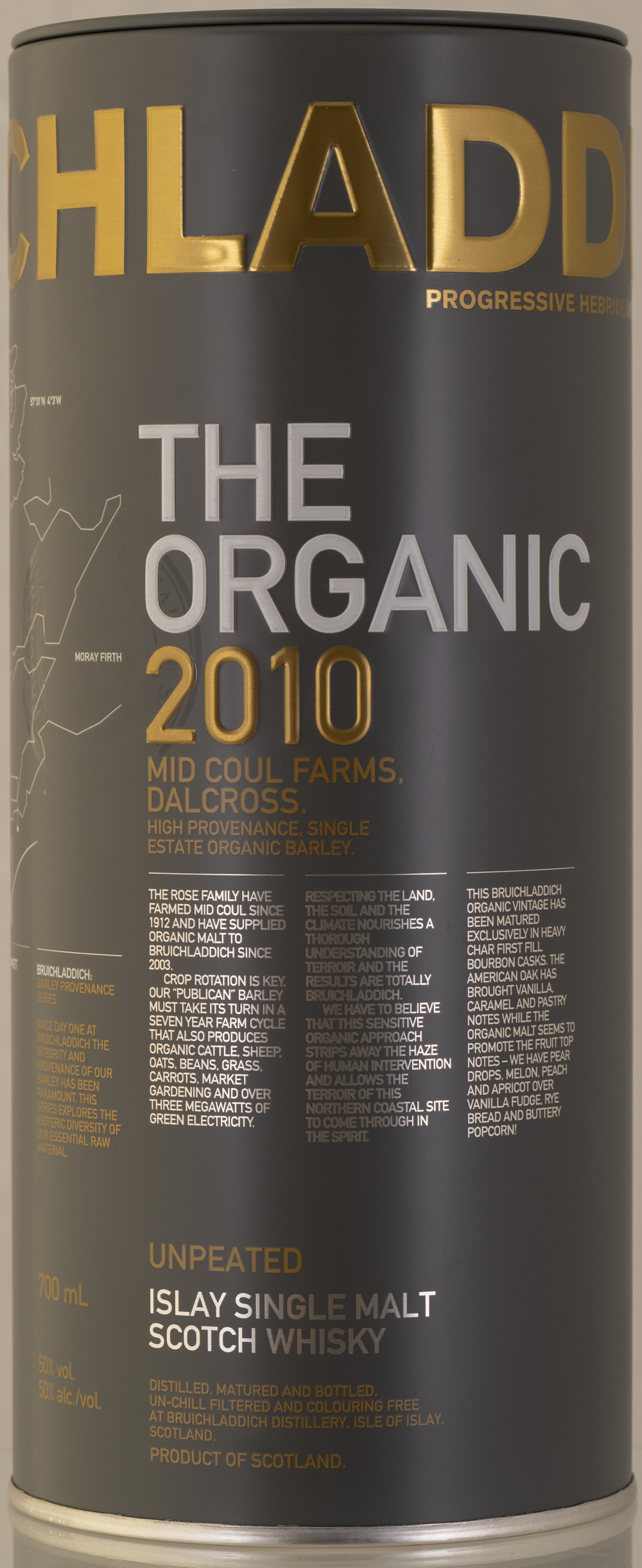 Billede: PHC_2286 - Bruichladdich the Organic 2010 Mid Coul Farms - tube front.jpg
