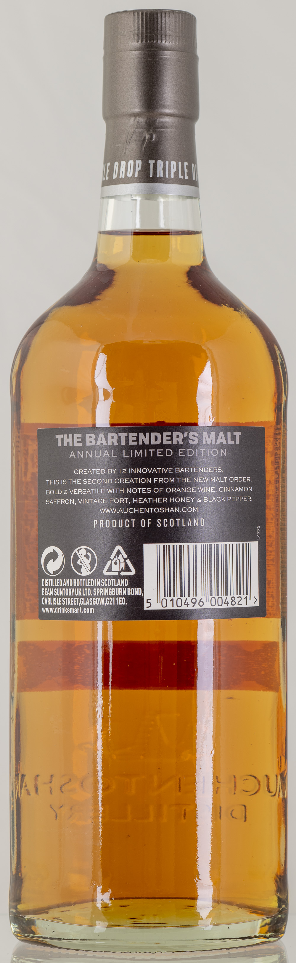 Billede: PHC_2191 - Auchentoshan The Bartenders Malt Annual Limited Edition 02 - bottle back.jpg