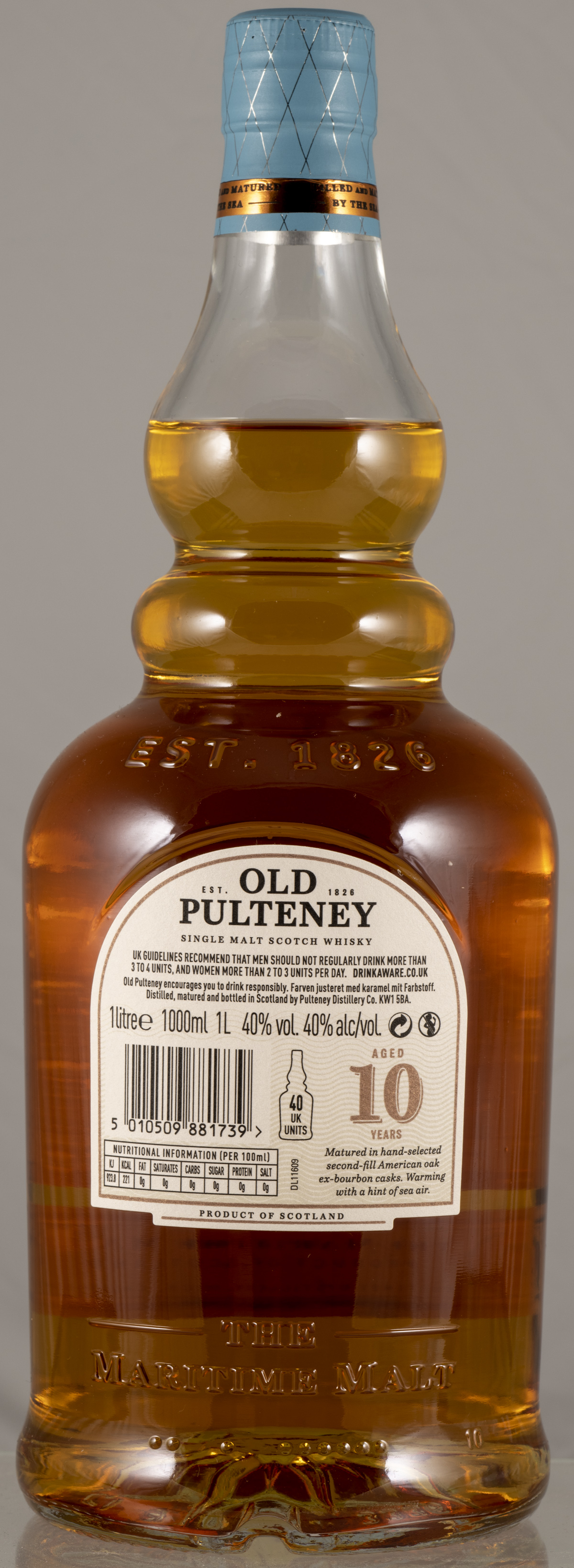 Billede: PHC_6990 - Pulteney 10 Travellers - bottle back.jpg