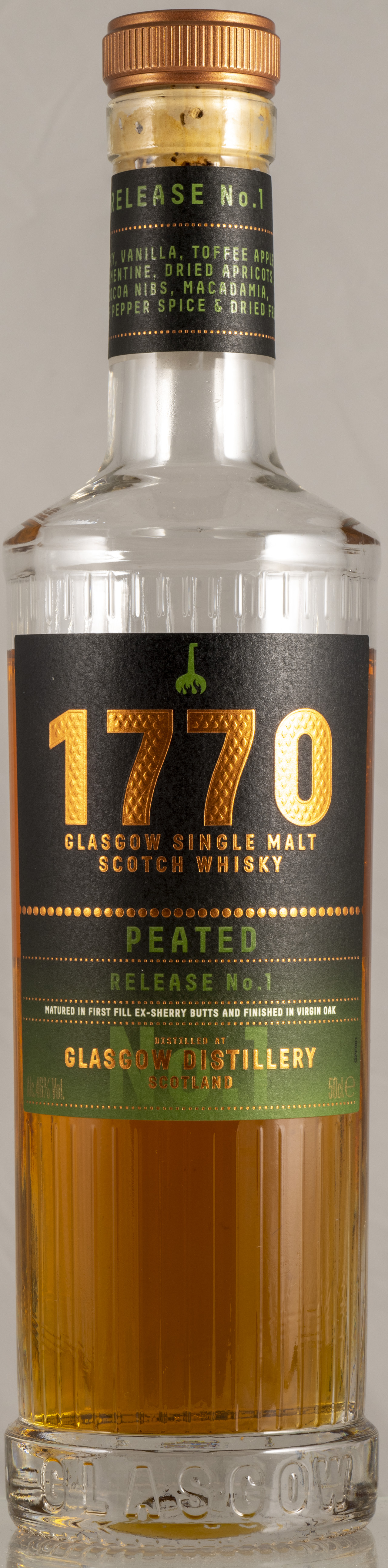 Billede: PHC_6058 - Glasgow Peated Release No 1 - bottle front.jpg