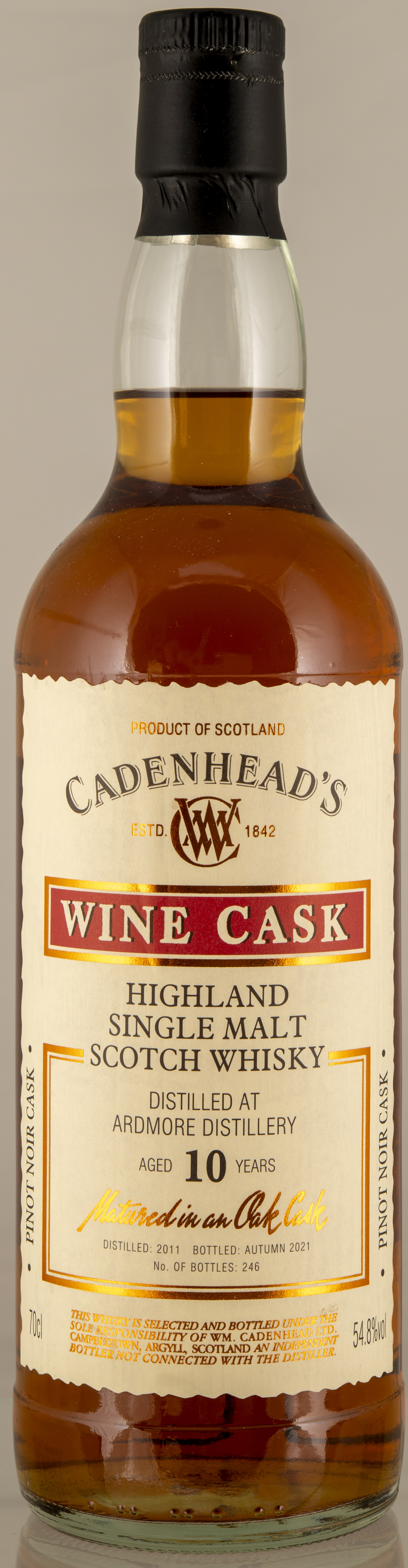 Billede: D85_8379 - Cadenheads Wine Cask Ardmore 10 - bottle front.jpg