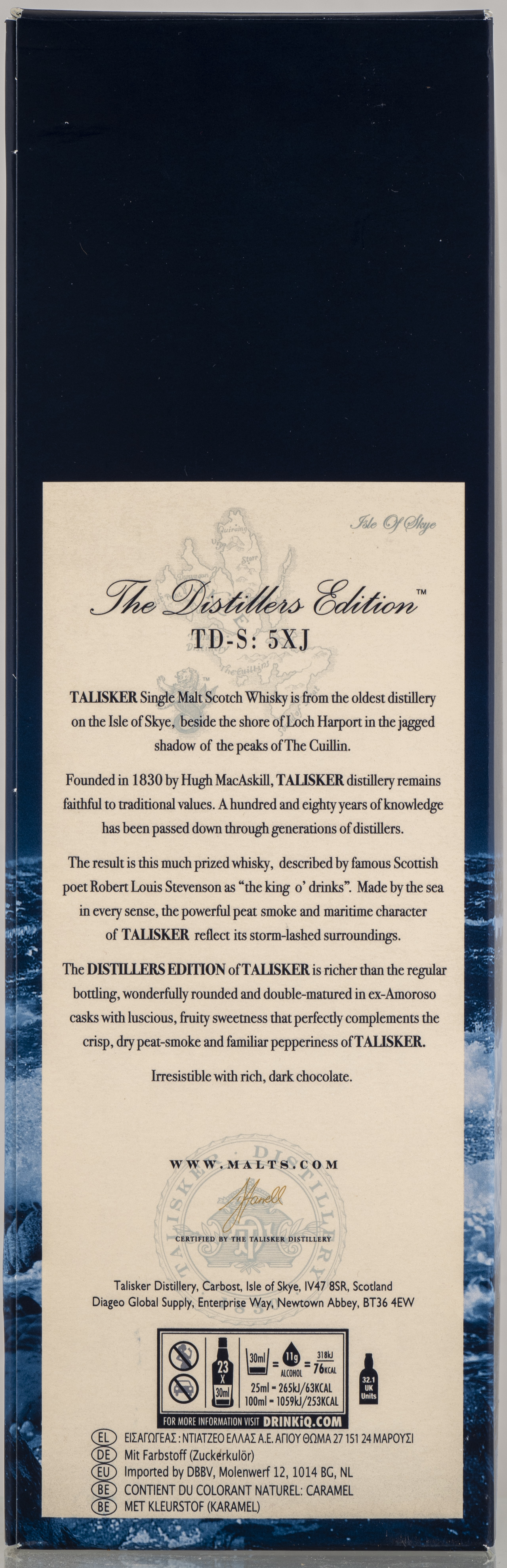 Billede: PHC_7305 - Talisker Distillers Edition TD-S 5XJ - box back.jpg