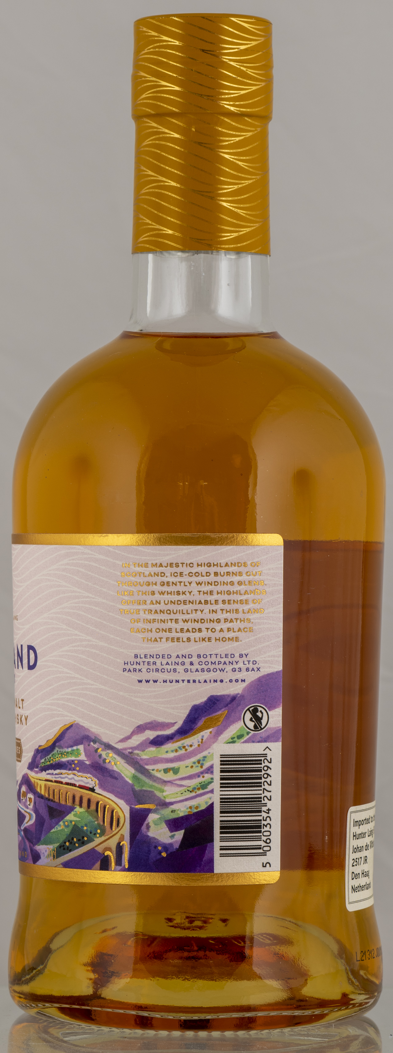 Billede: PHC_7331 - Hunter Laing Highland Journey Blended Malt - bottle side.jpg