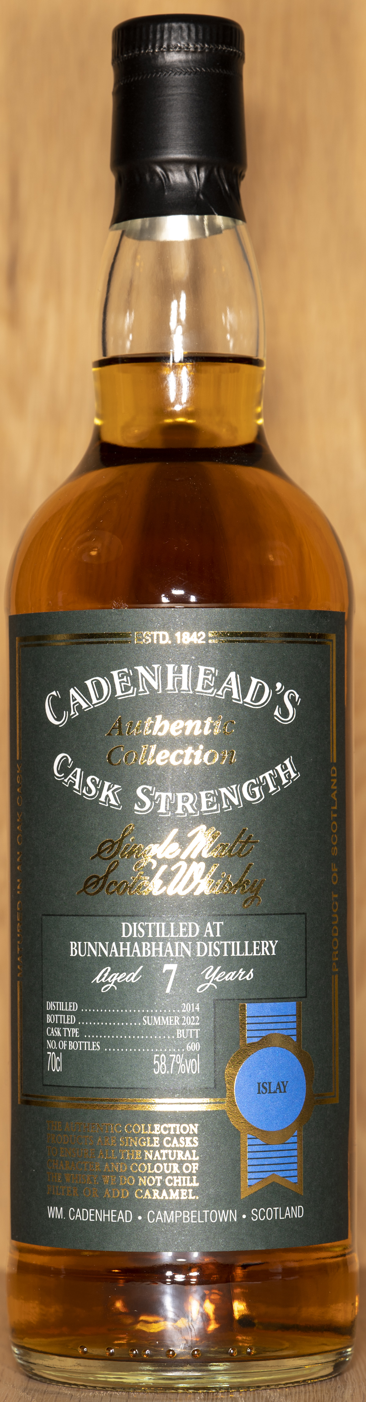Billede: DSC_5027 - Cadenheads Authentic Collection Bunnahabhain 7 - bottle front.jpg