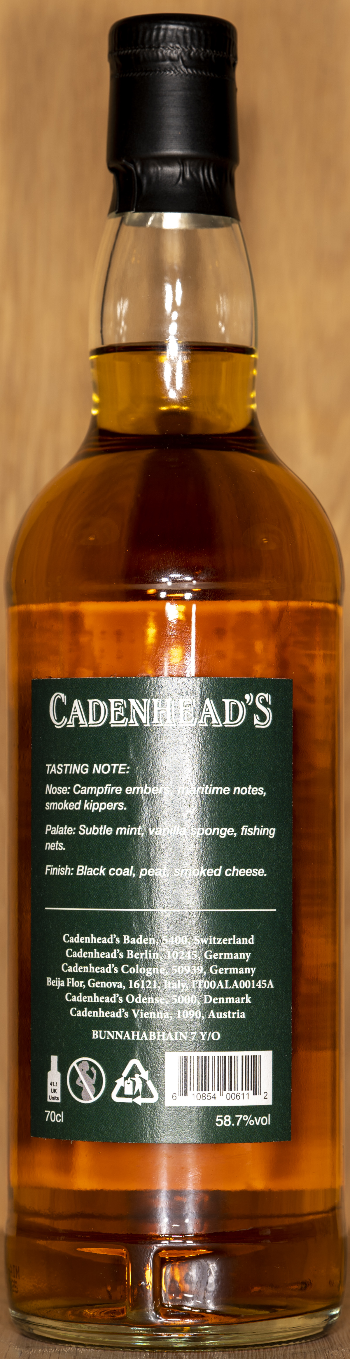 Billede: DSC_5028 - Cadenheads Authentic Collection Bunnahabhain 7 - bottle back.jpg