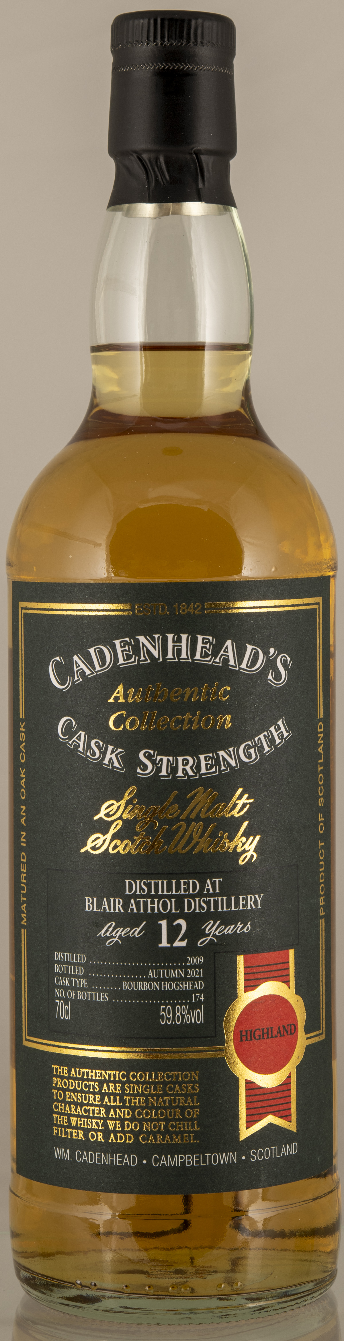 Billede: D85_8372 - Cadenhead Authnetic Collection - Blair Athol 12 - bottle front.jpg