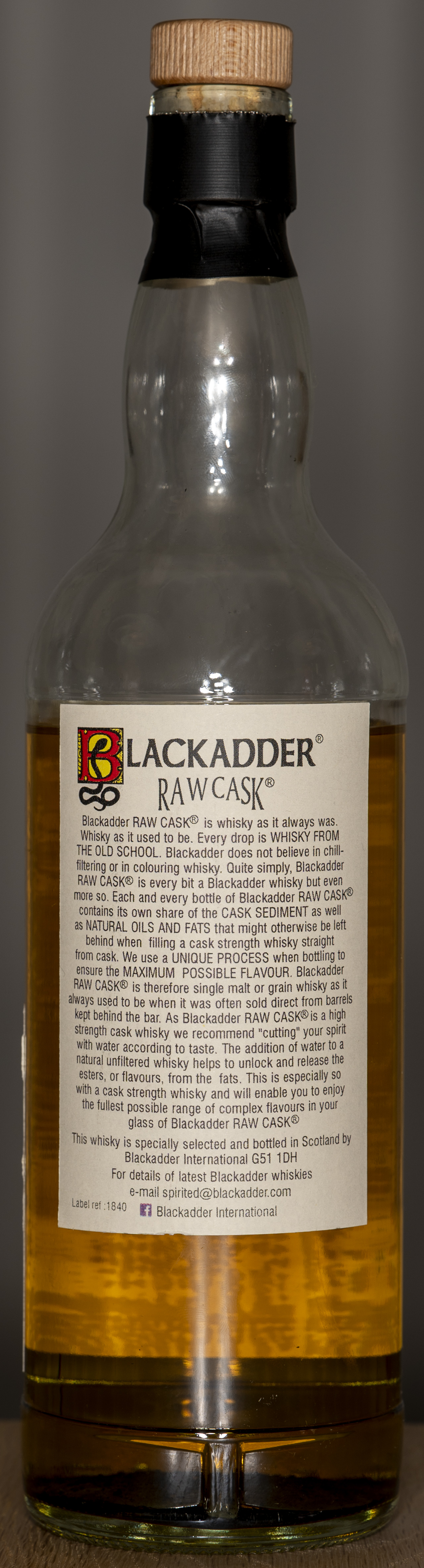 Billede: DSC_4765 - Blackadder Raw Cask 2001 16 years Ben Nevis - bottle back.jpg