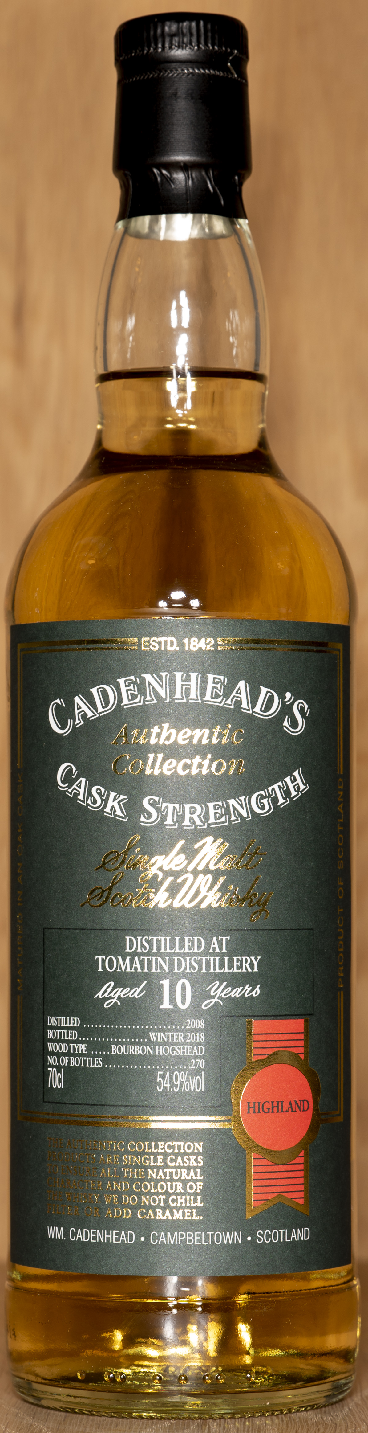 Billede: DSC_5004 - Cadenheads Authentic Collection Tomation 10 - bottle front.jpg