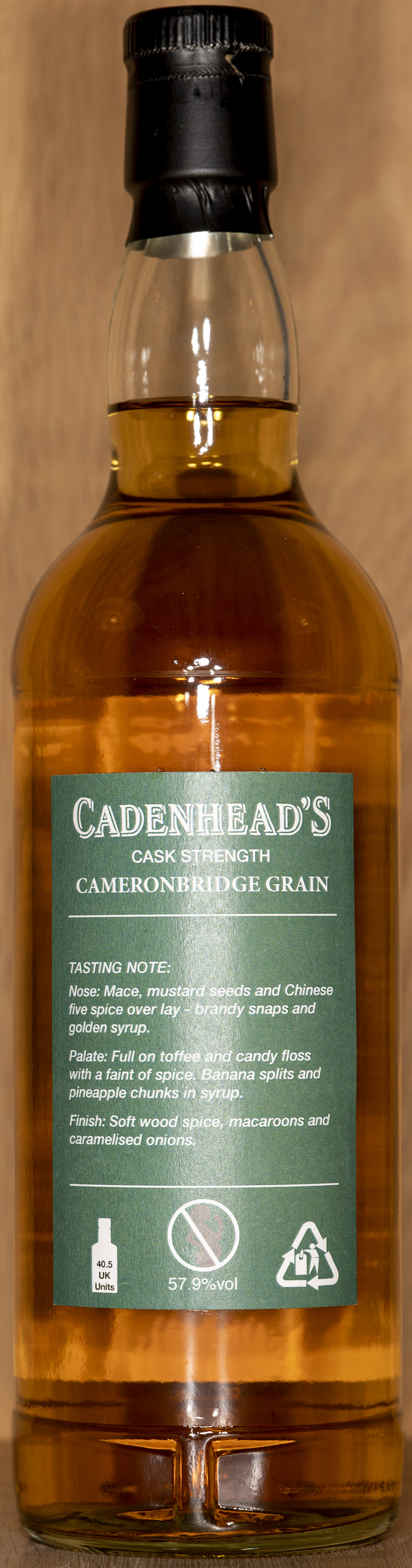 Billede: DSC_5032 - Cadenheads Authentic Collection Cameronbridge 30 - bottle back.jpg
