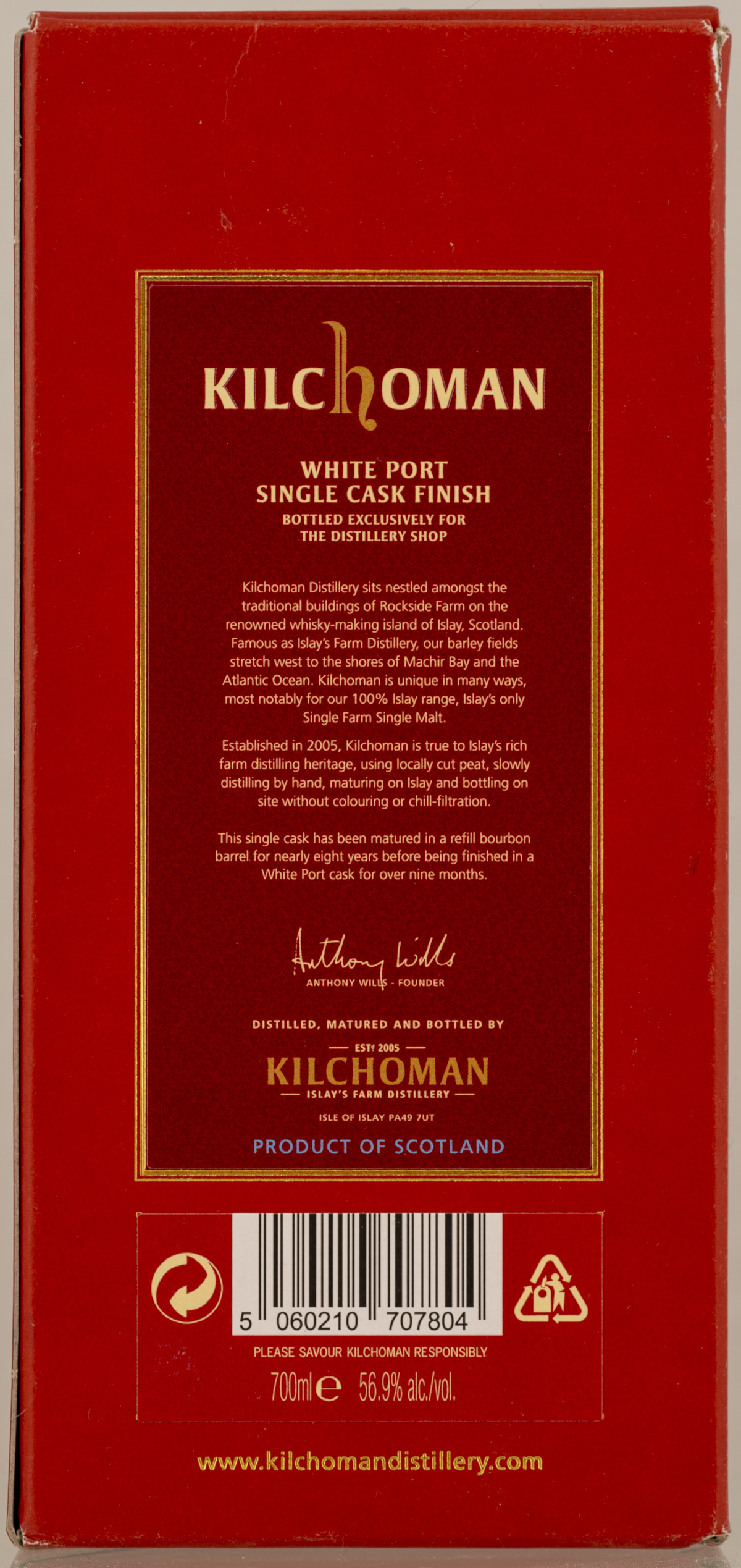 Billede: NZ8_6674 - Kilchoman Single Cask White port - box back.jpg