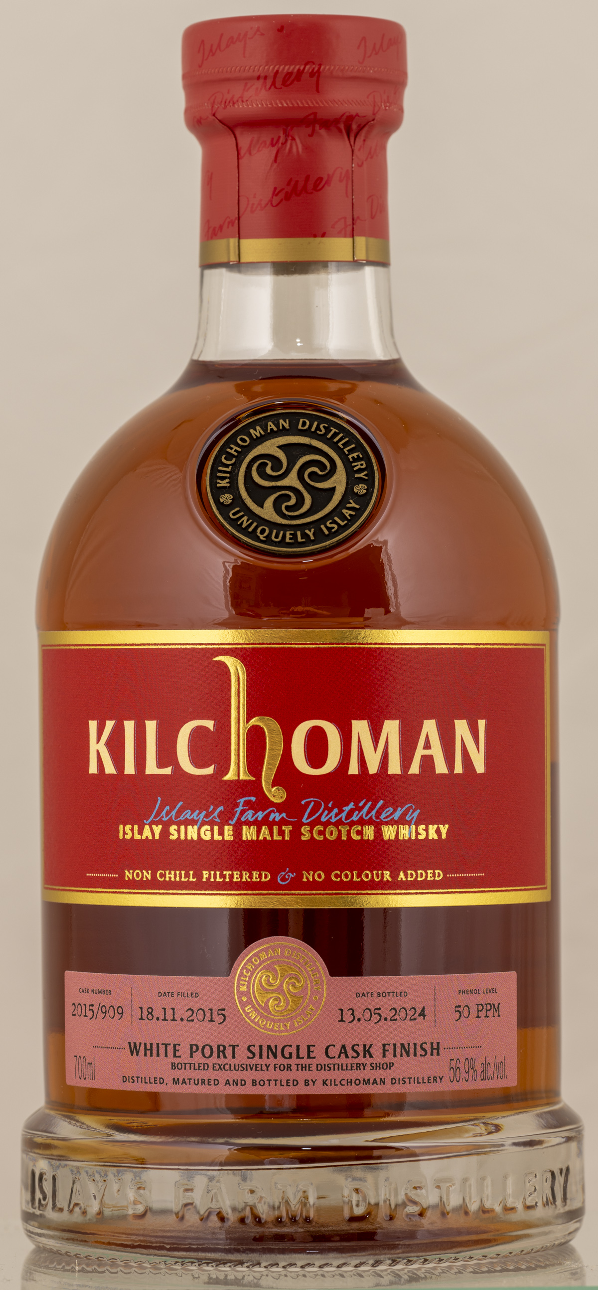 Billede: NZ8_6675 - Kilchoman Single Cask White port - bottle front.jpg