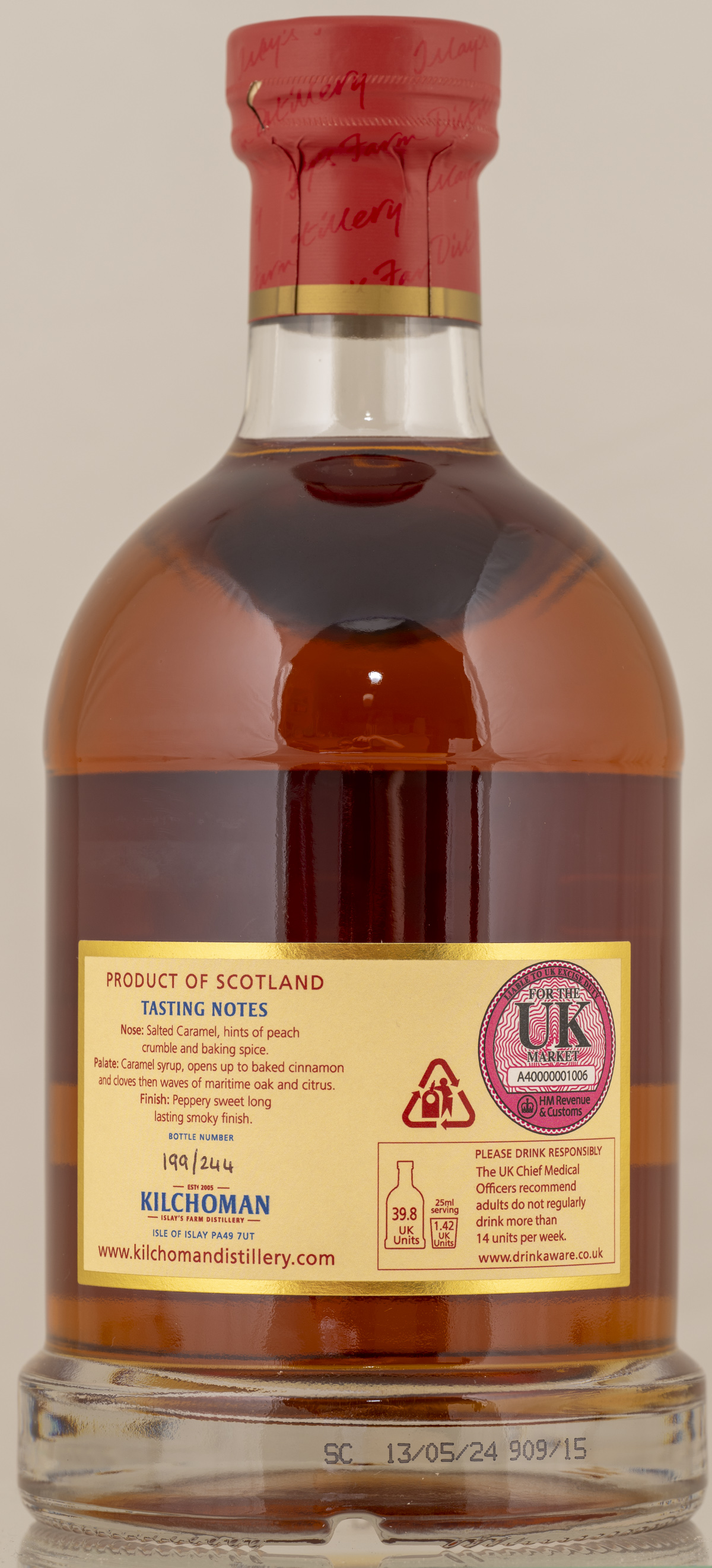 Billede: NZ8_6676 - Kilchoman Single Cask White port - bottle back.jpg