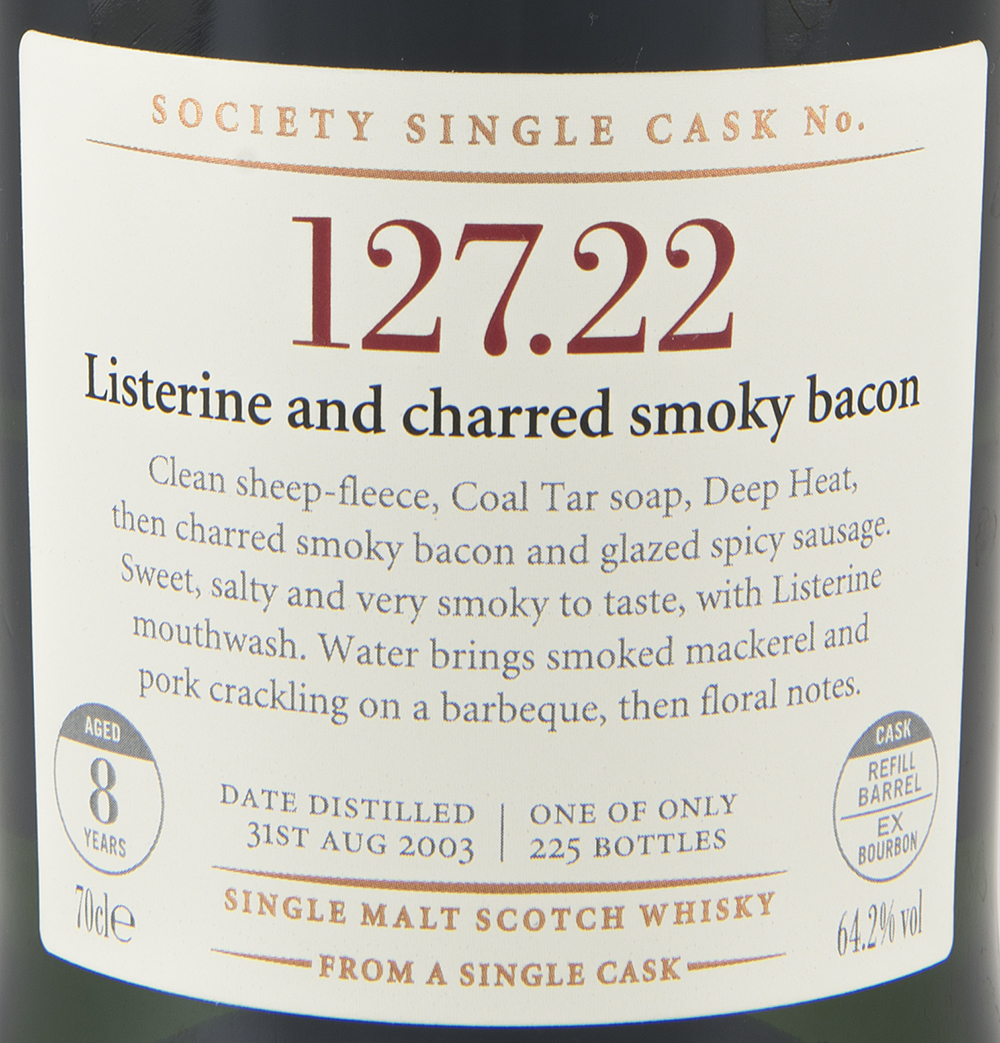 Billede: DSC_0816 Port Charlotte - SMWS 127.22 Listerine and charred smoky bacon - front label.jpg