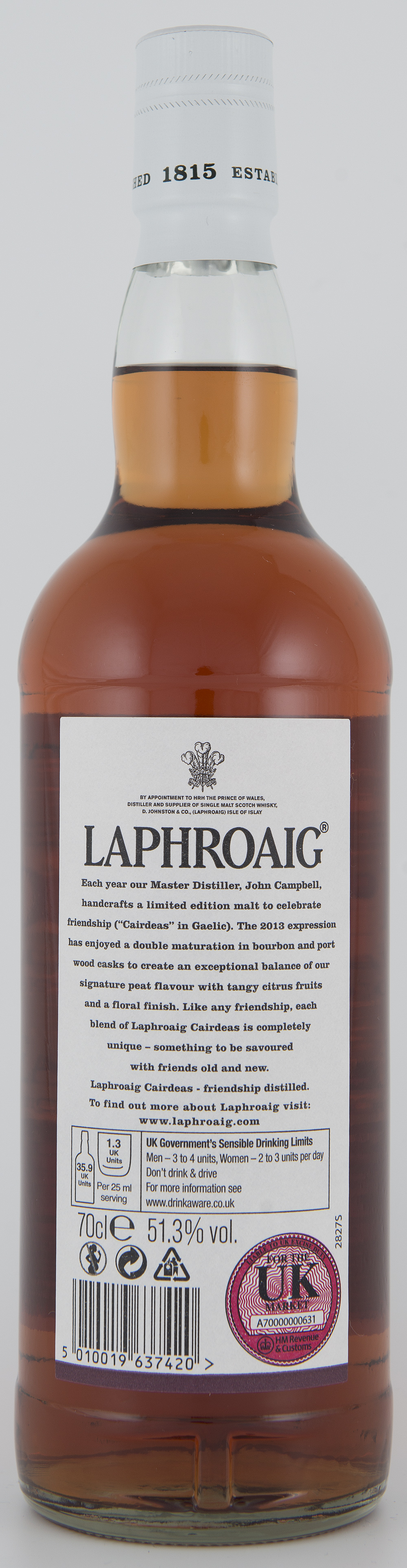 Billede: DSC_3219 Laphroaig Cairdeas Port Wood Edition (Feis Isle 2013) - bottle back.jpg