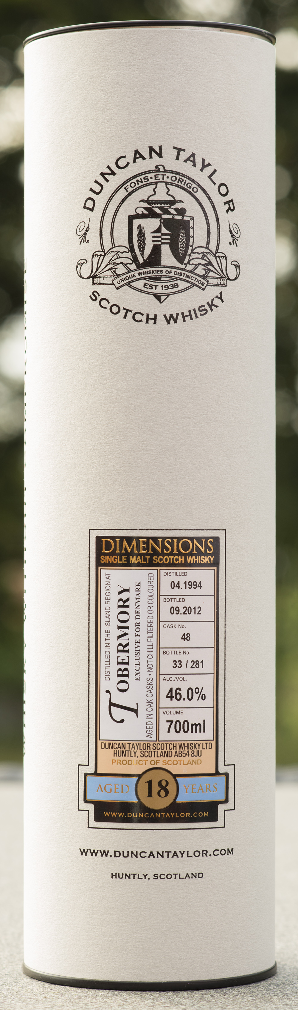 Billede: DSC_3328 Tobermory 1994-2012 - Dimensions - cask 48 - tube front.jpg