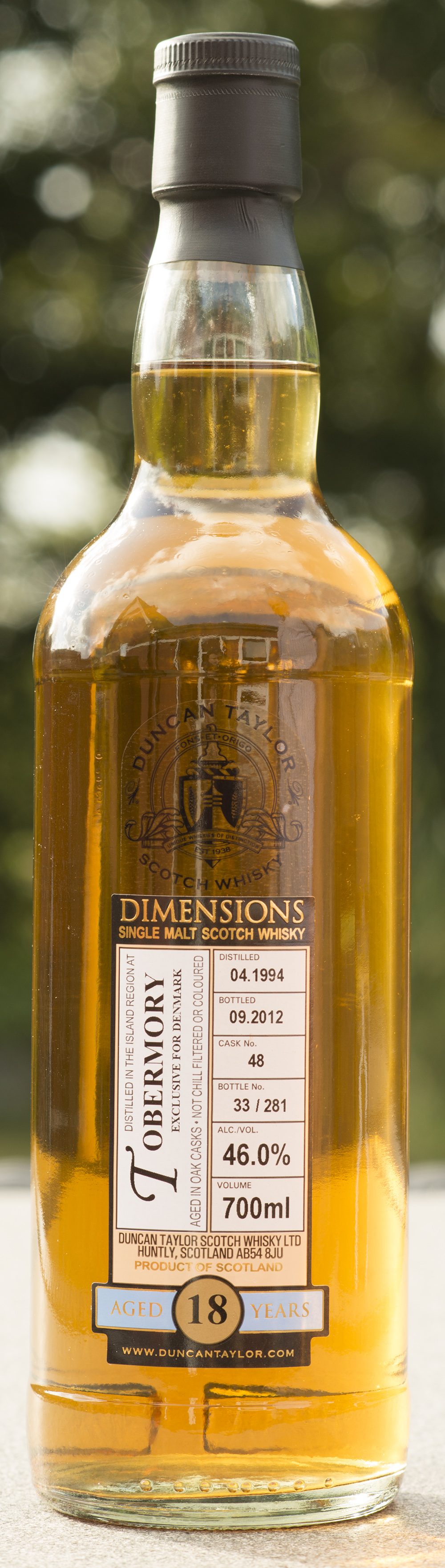 Billede: DSC_3330 Tobermory 1994-2012 - Dimensions - cask 48 - bottle front.jpg