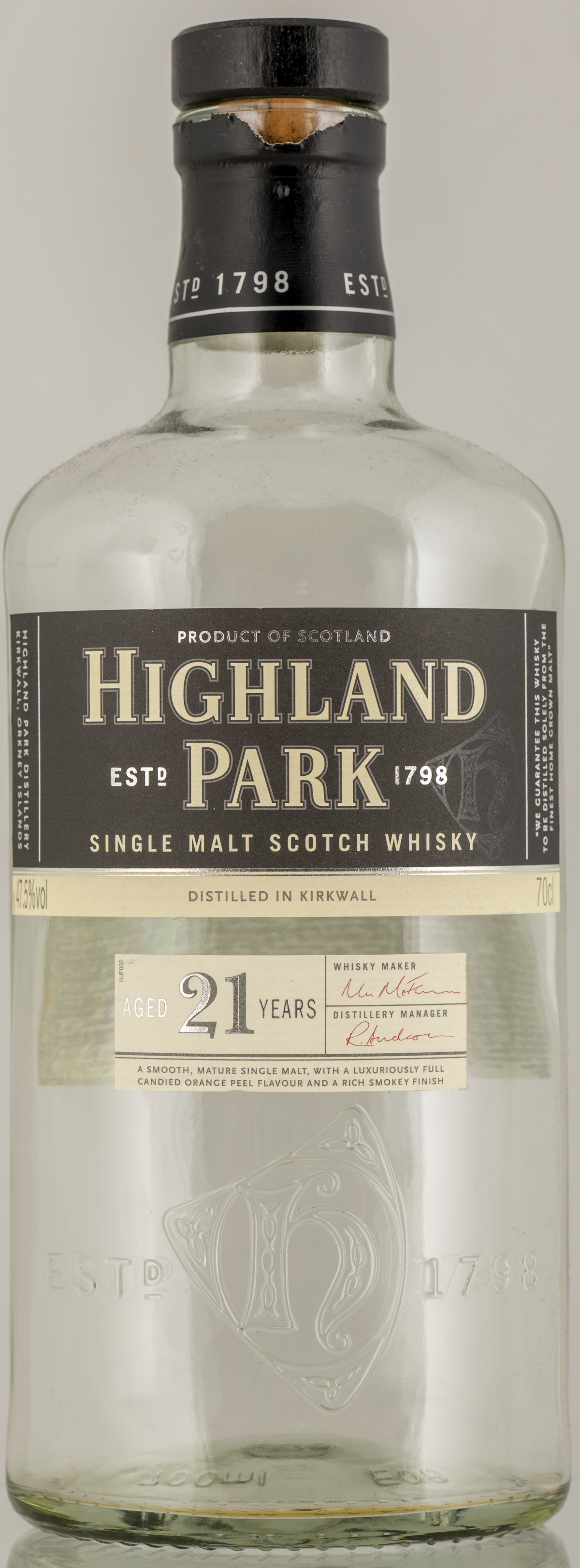 Billede: PHC_2588 - Highland Park 21 (1st edition) - bottle front.jpg