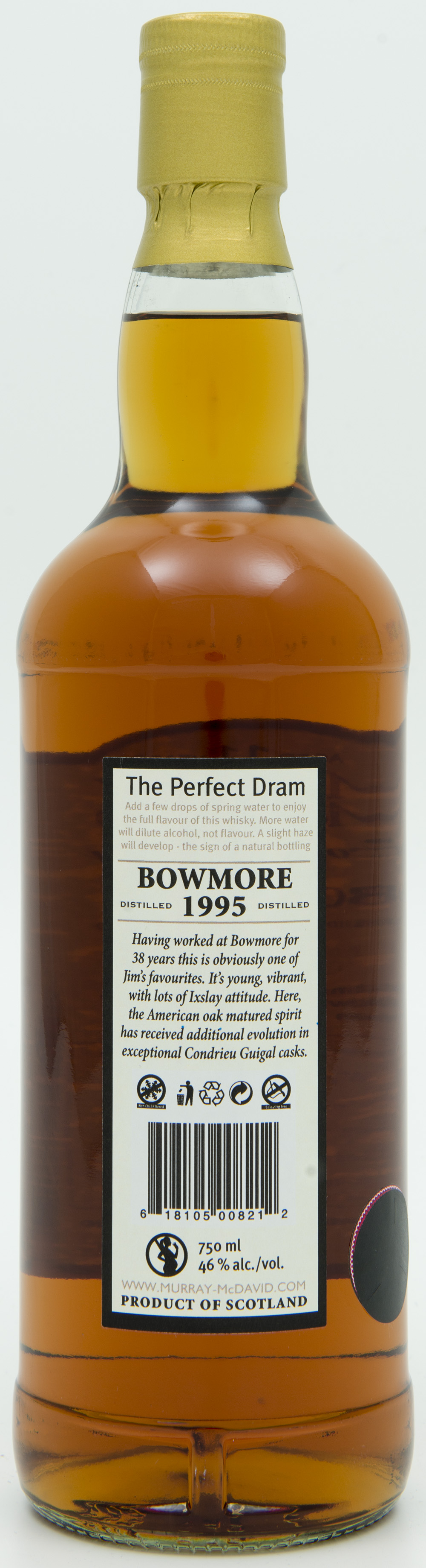 Billede: DSC_6570 Murray McDavid Bowmore 11 years 1995 - bottle back.jpg